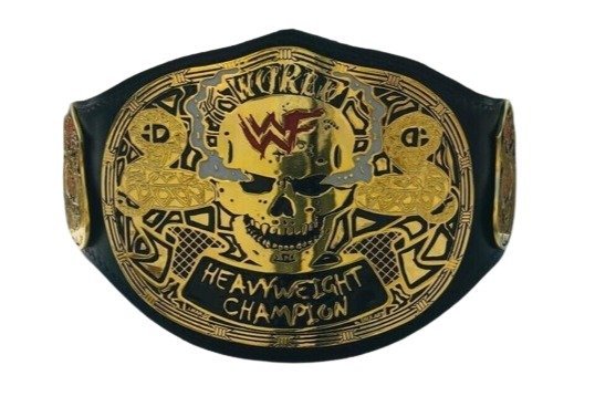 WWF Black Leather World Heavy Weight Championship Smoking Skull Belt